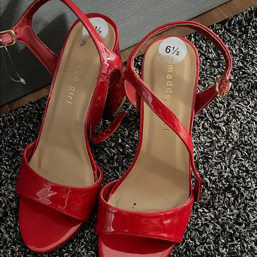 Madden Girl Glossy Red Heels